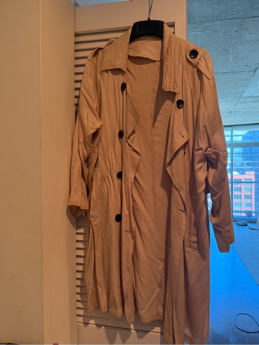 Beige Long Trench Coat - Women’s Lightweight Classic